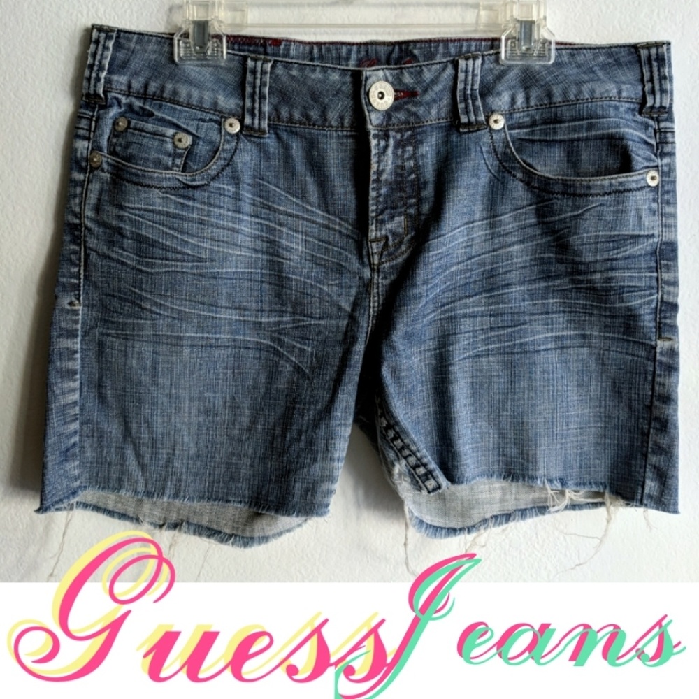 Guess Jeans Blue Cutoff Denim Shorts 34/14